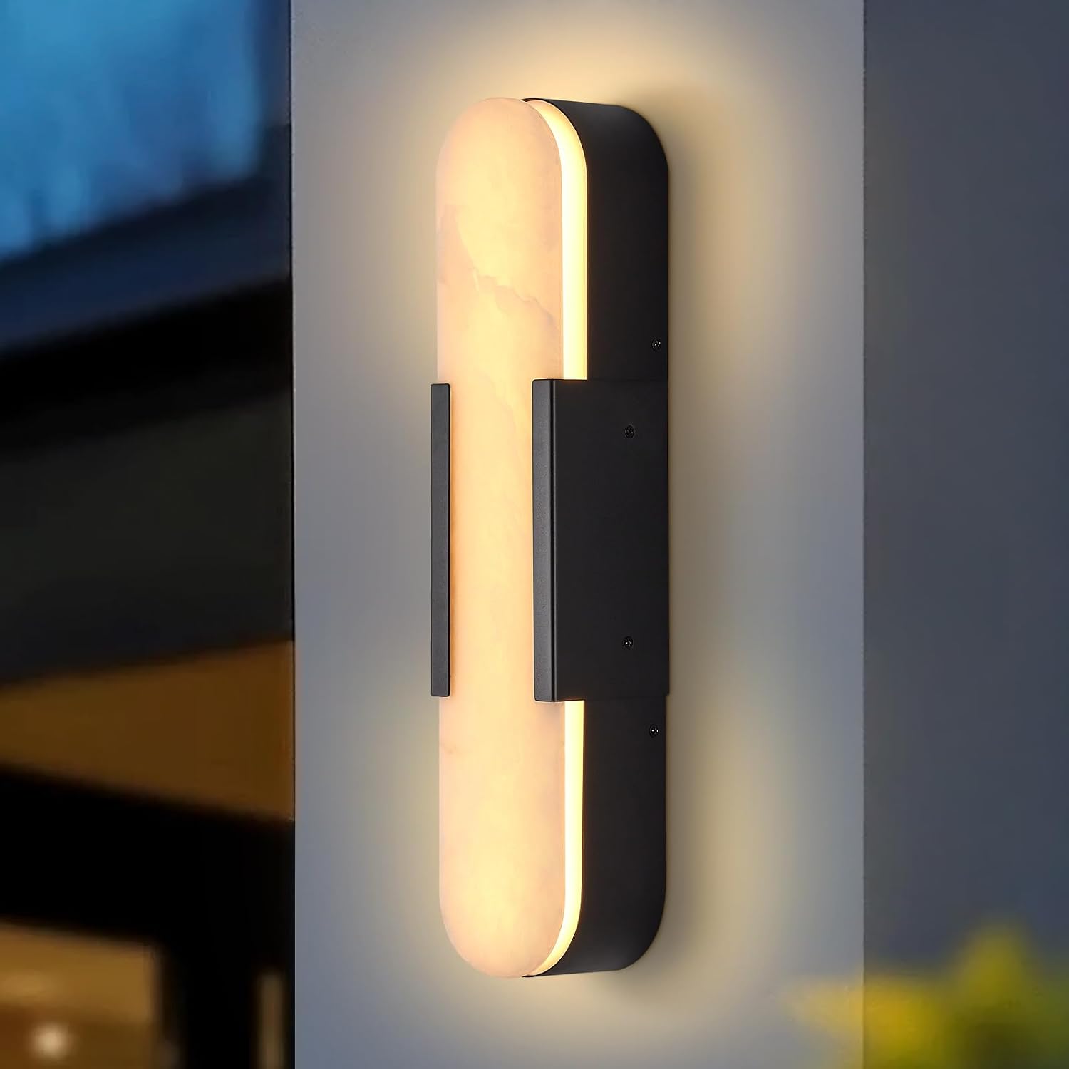 Natural Marble LED Wall Sconce Waterproof Light 25.5 Inch