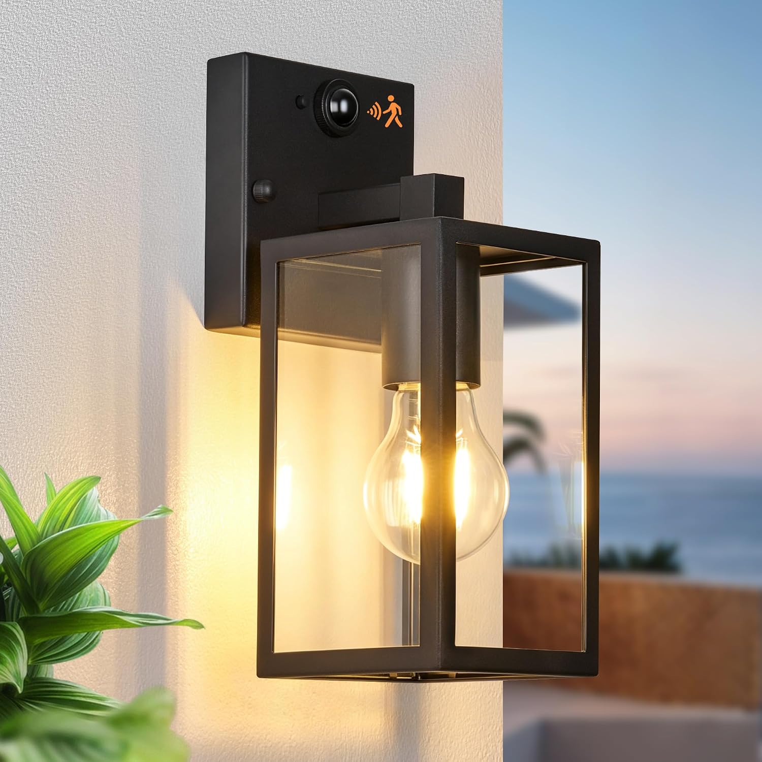 Motion Sensor Outdoor Wall Light 10.6 Inch Anti-Rust Porch Sconce